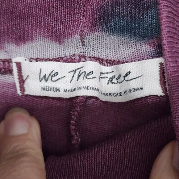 We The Free People Mock Neck Top Medium Tie Dye Night Fall Color Psychedelic - Picture 4 of 7